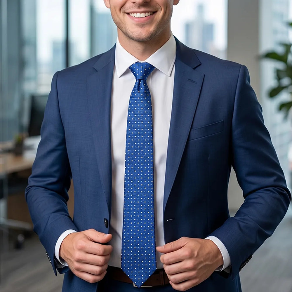 Royal Blue Geometric Dot Necktie | Sailor Australia