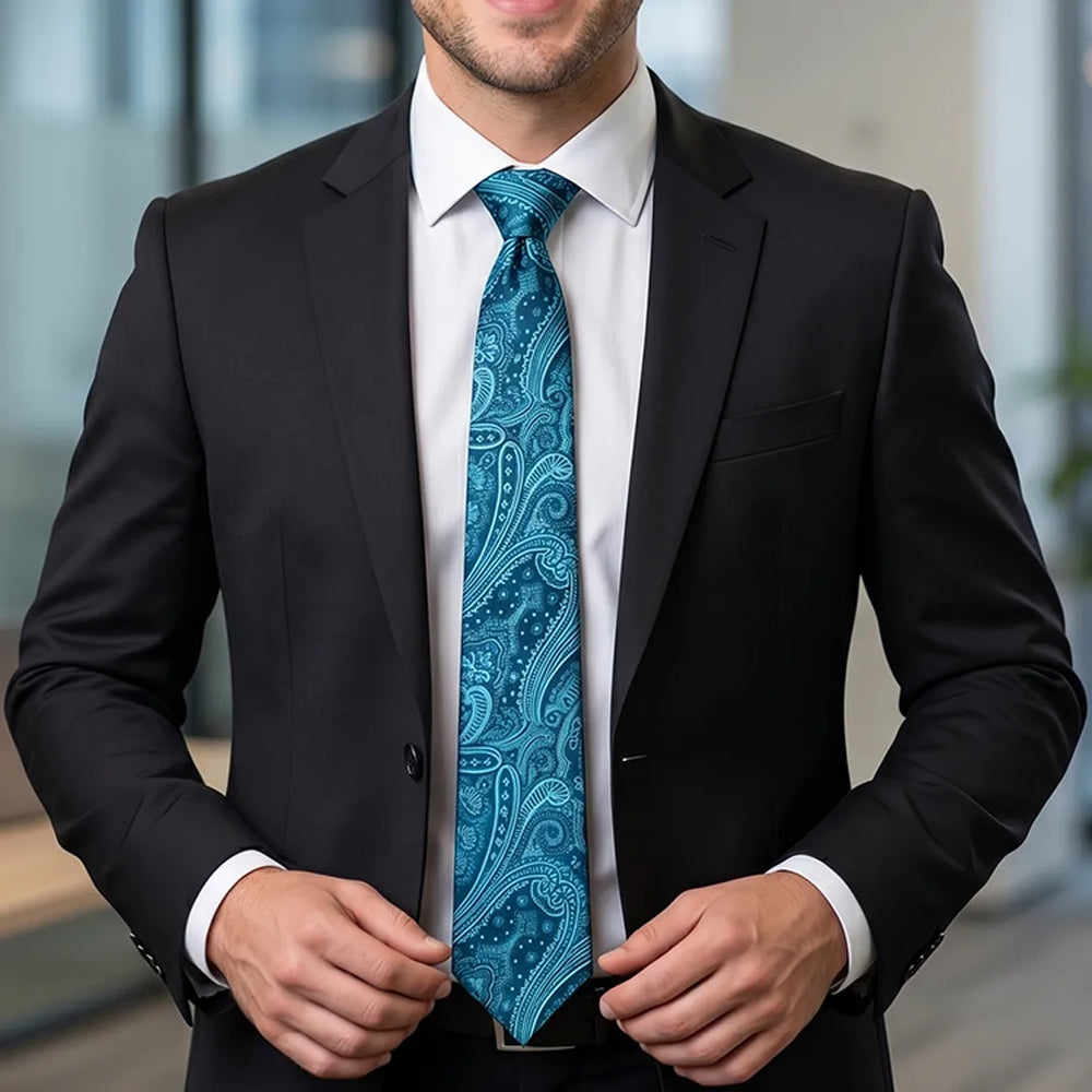 Teal Paisley Necktie | Sailor Australia