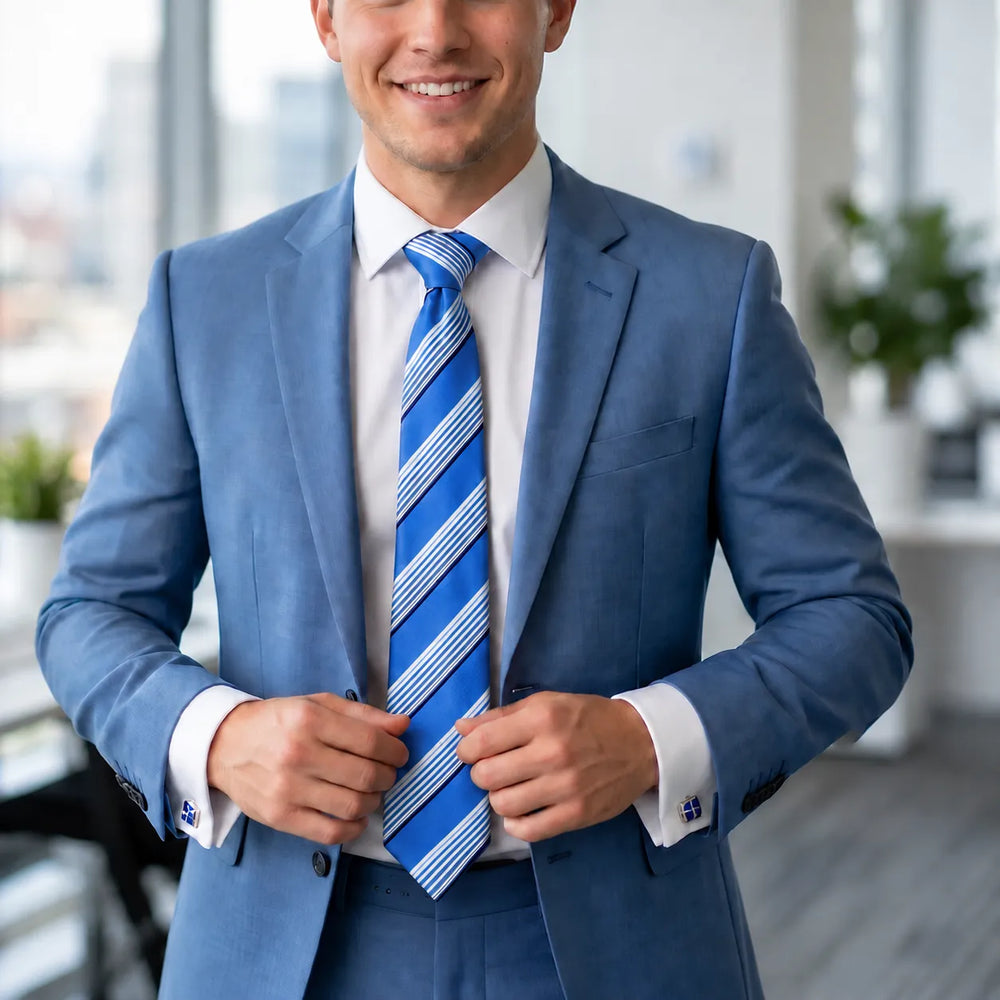 Sky Blue Striped Necktie | Sailor Australia