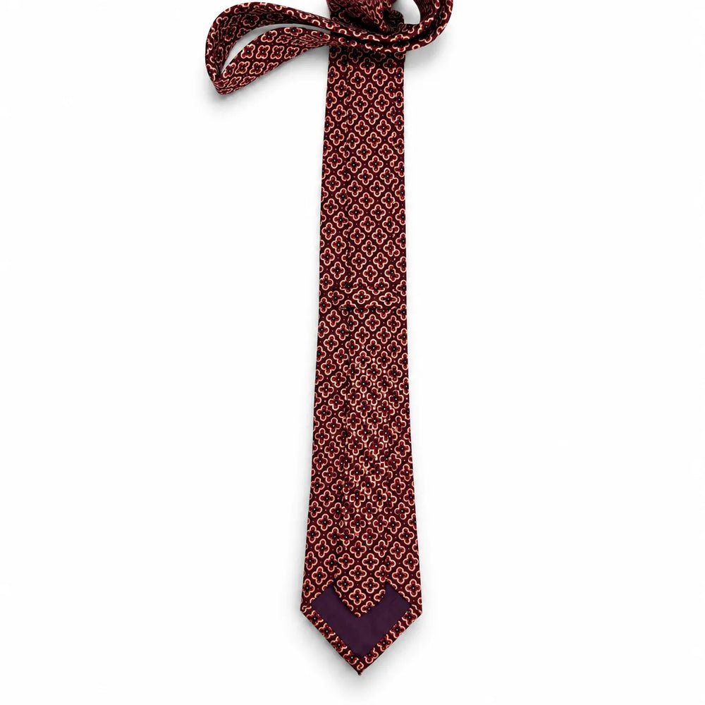Burgundy Quatrefoil Necktie | Sailor Australia