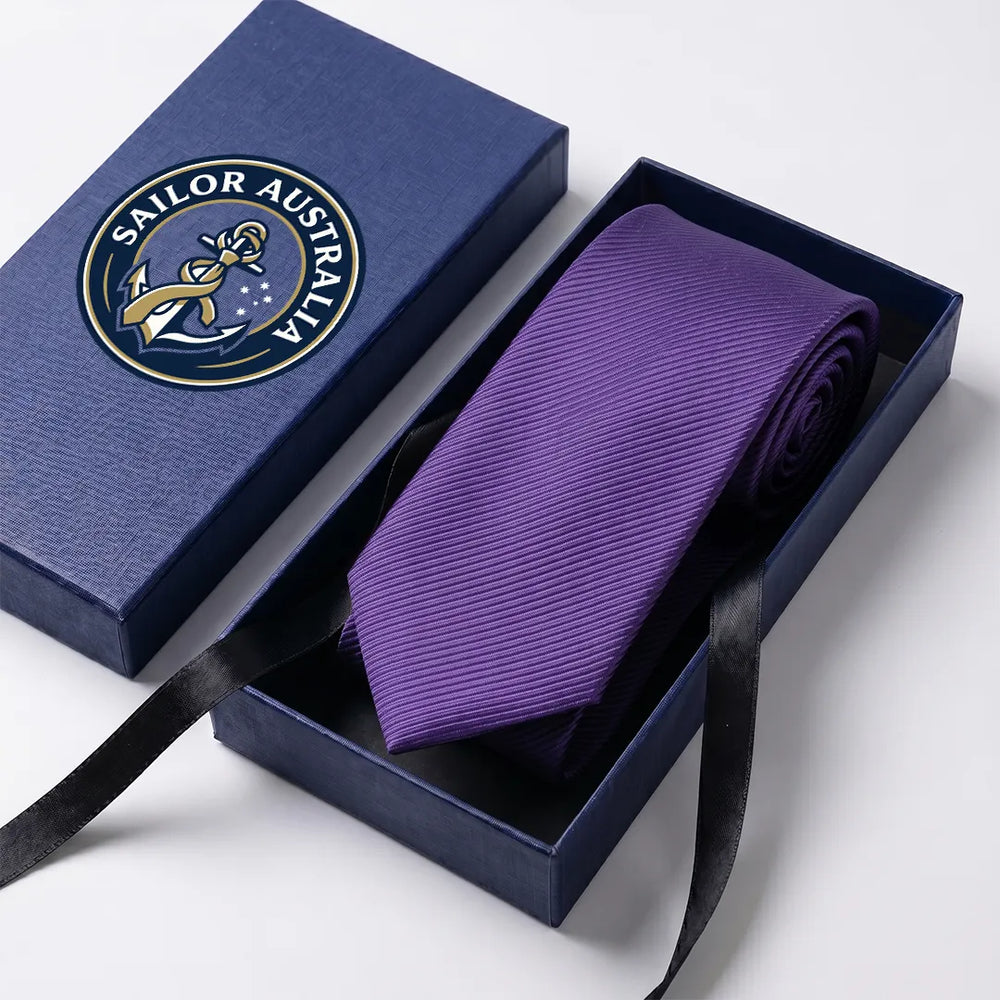 Purple Twill Skinny Tie | Polyester Wedding & Formal Necktie