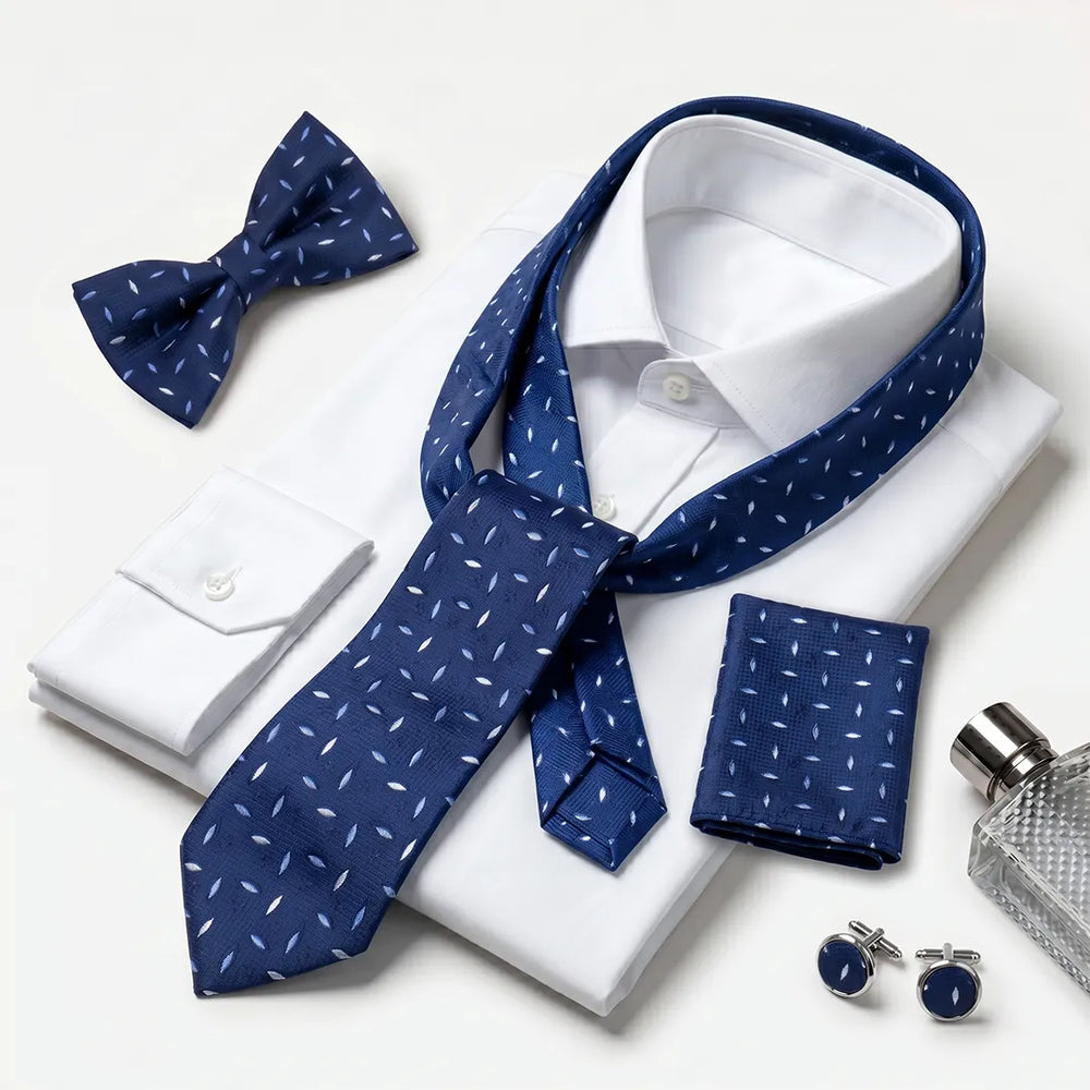Navy Scatter Tie Set | Wedding & Formal Accessory Set