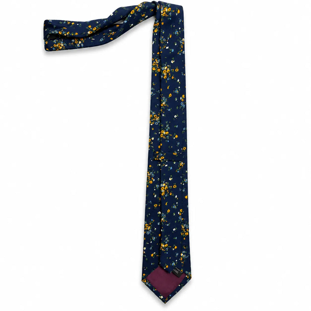 Navy Floral Print Necktie | Sailor Australia