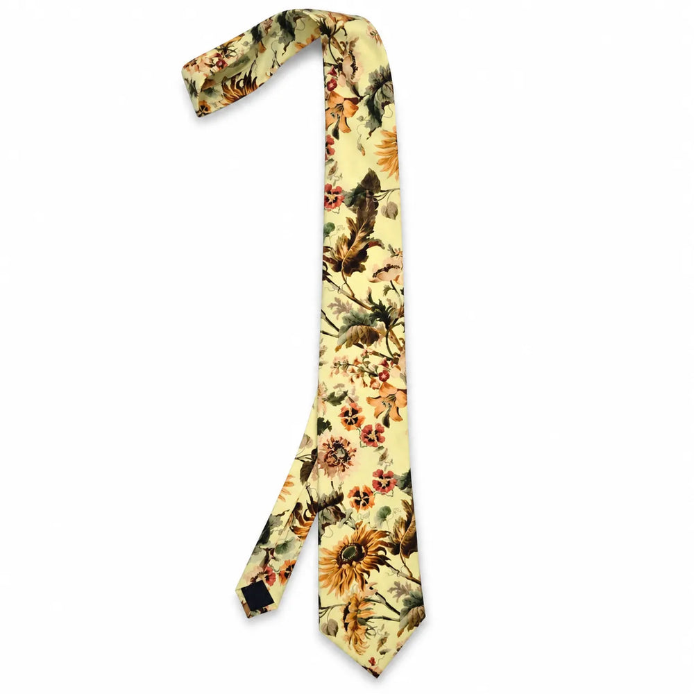 Vintage Sunflower Floral Silk Necktie | Sailor Australia