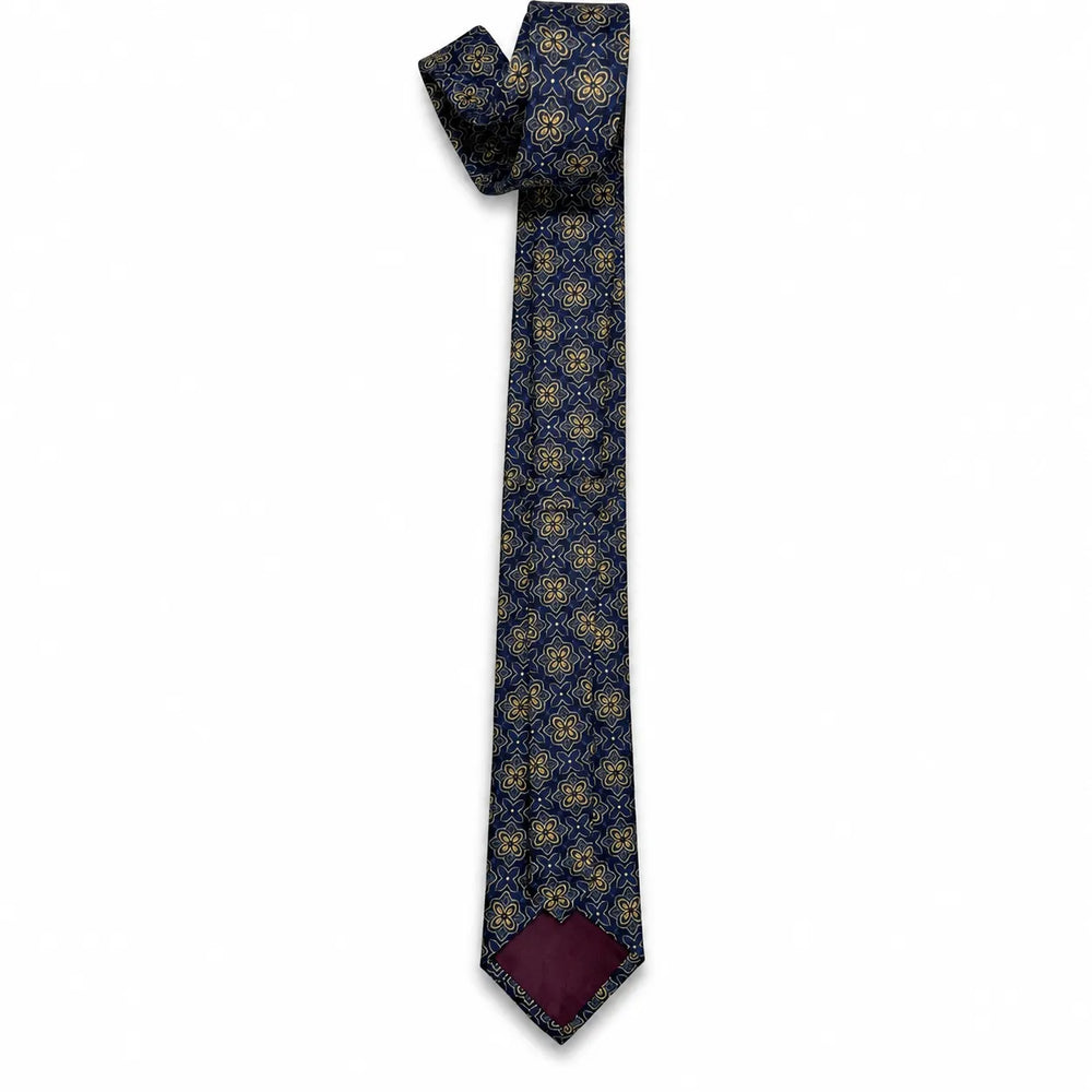 Navy Floral Medallion Necktie | Sailor Australia