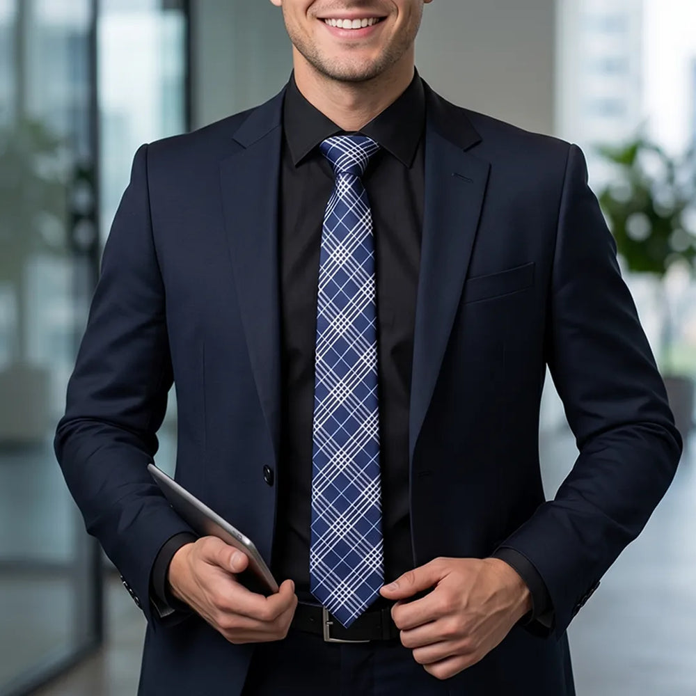 Navy Tartan Plaid Necktie | Sailor Australia
