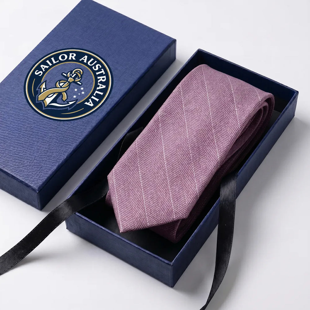 Dusty Mauve Herringbone Wool Skinny Tie | Formal & Casual Necktie