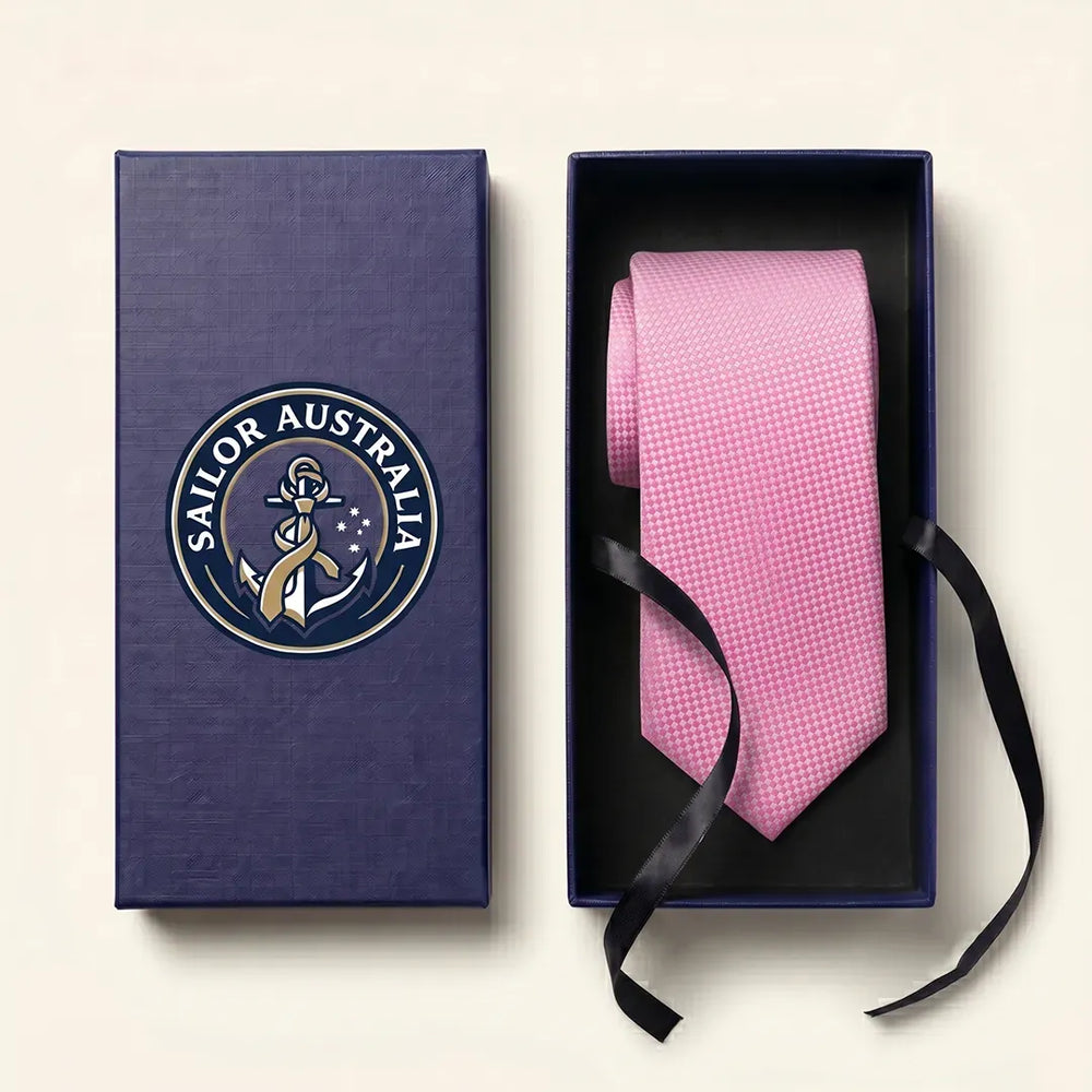 Rose Pink Micro Grid Necktie | Sailor Australia