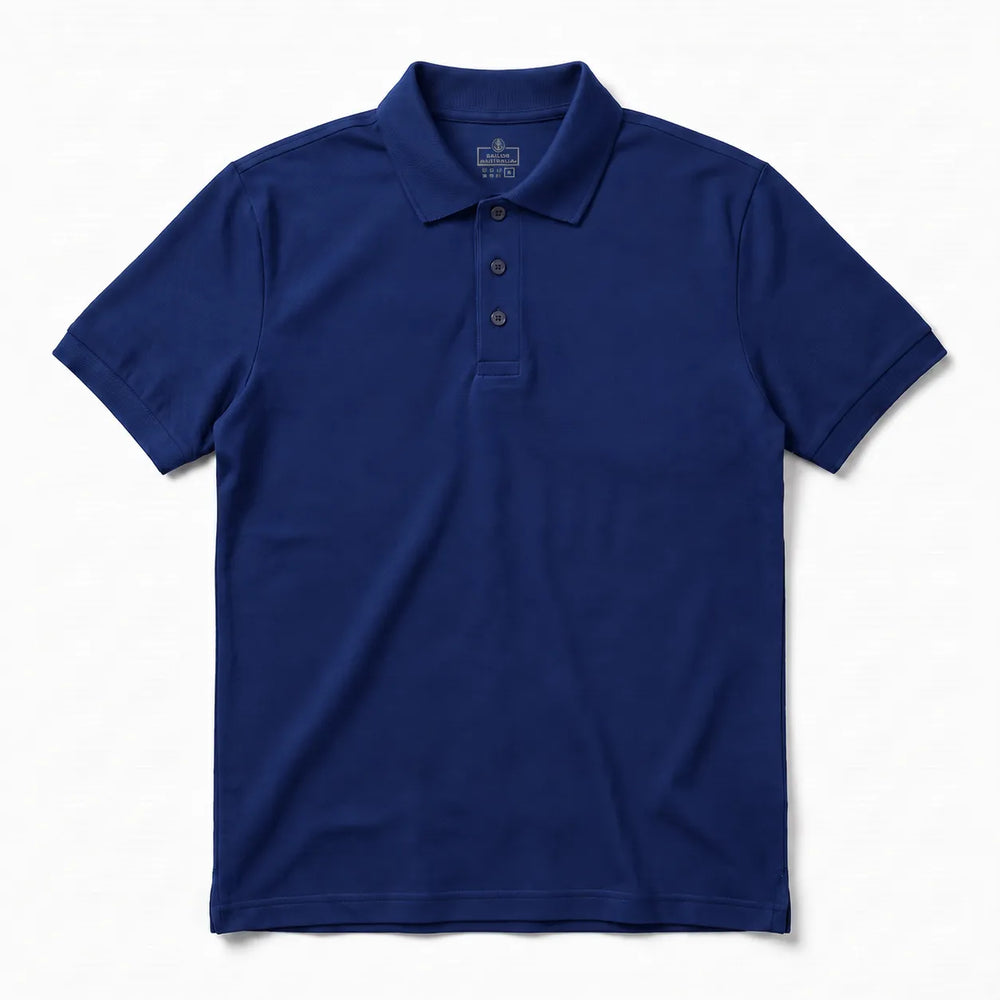 Men's Deep Blue Polo Shirt | 220 GSM Cotton Spandex