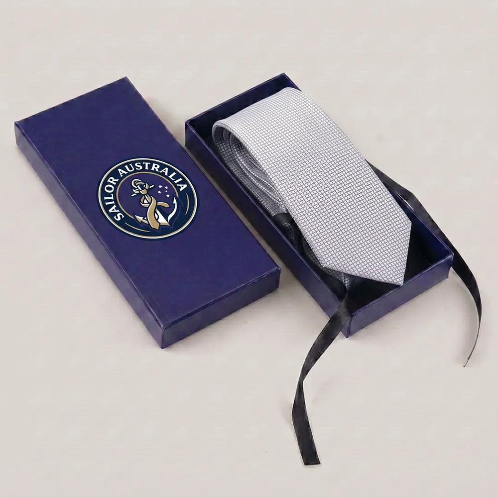 Silver Micro Grid Necktie | Sailor Australia