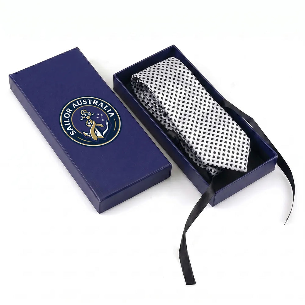 Black & White Micro Check Necktie | Sailor Australia