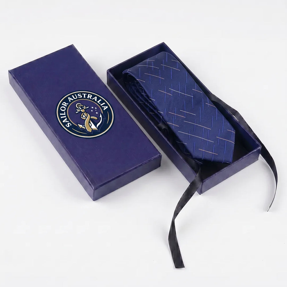 Navy Geometric Crosshatch Necktie | Sailor Australia