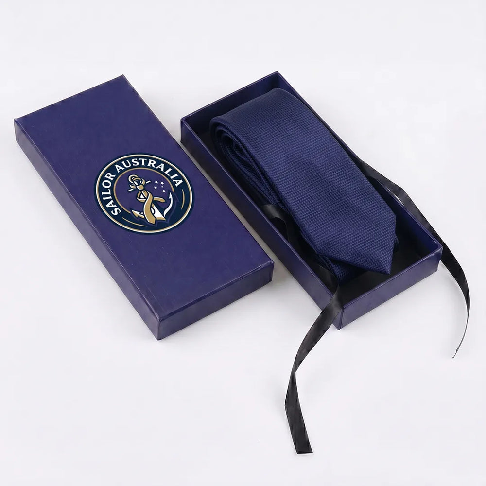 Navy Micro Grid Necktie | Sailor Australia