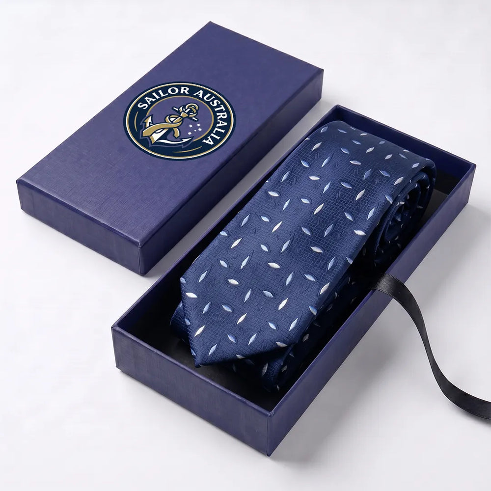 Navy Geometric Petal Necktie | Sailor Australia