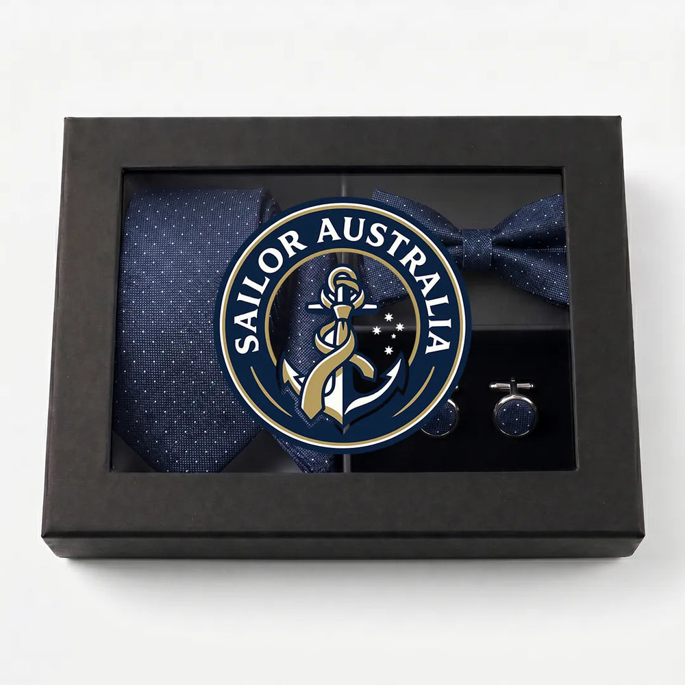 Navy Textured Pin-Dot Tie Set | Wedding & Formal Accessory Set