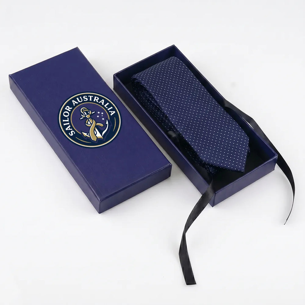 Navy Silk Pin Dot Necktie | Sailor Australia