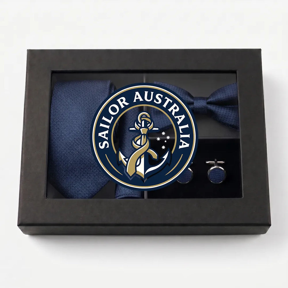 Navy Textured Tie Set | Wedding & Formal Accessory Set