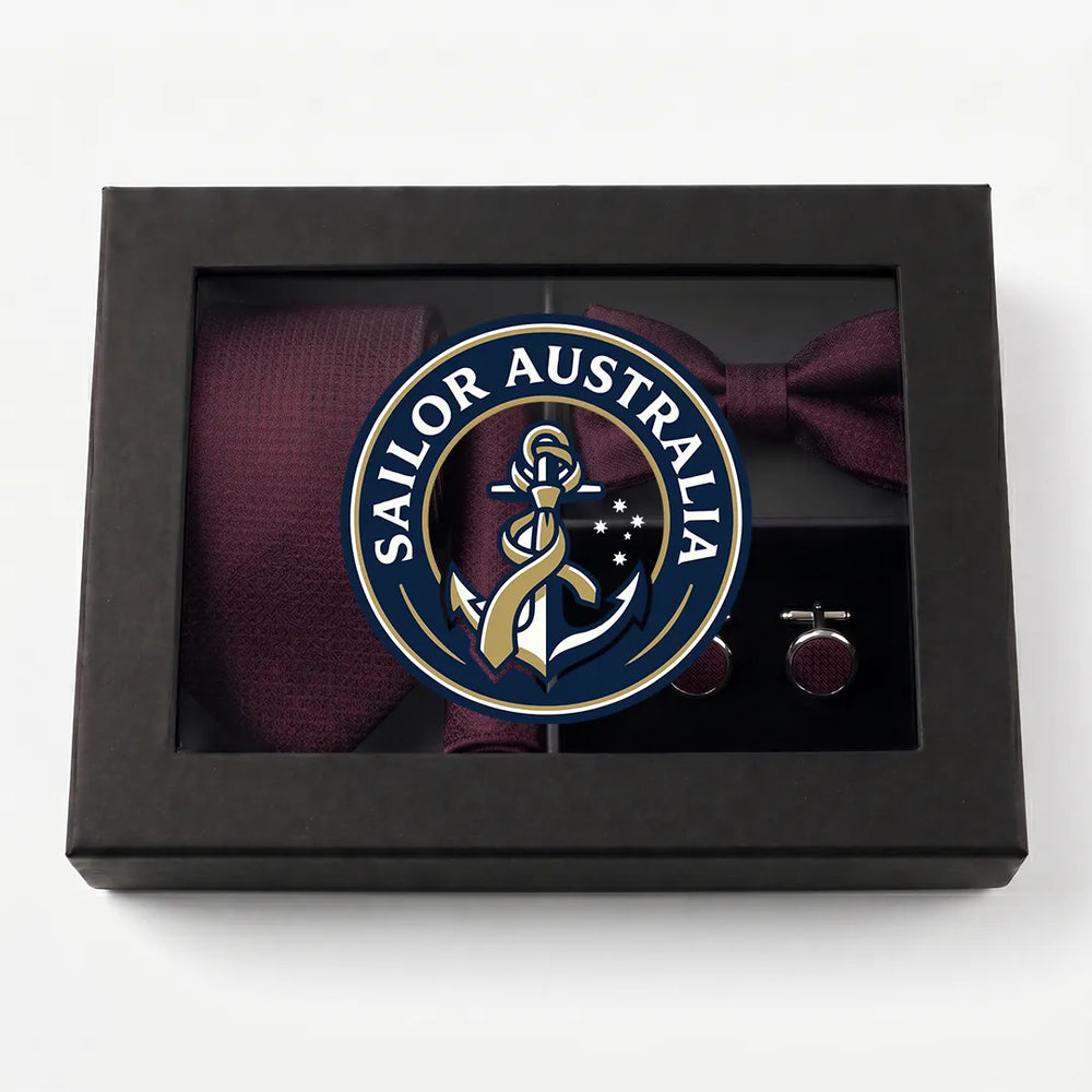 Deep Burgundy Textured Tie Set | Wedding & Formal Accessory Set