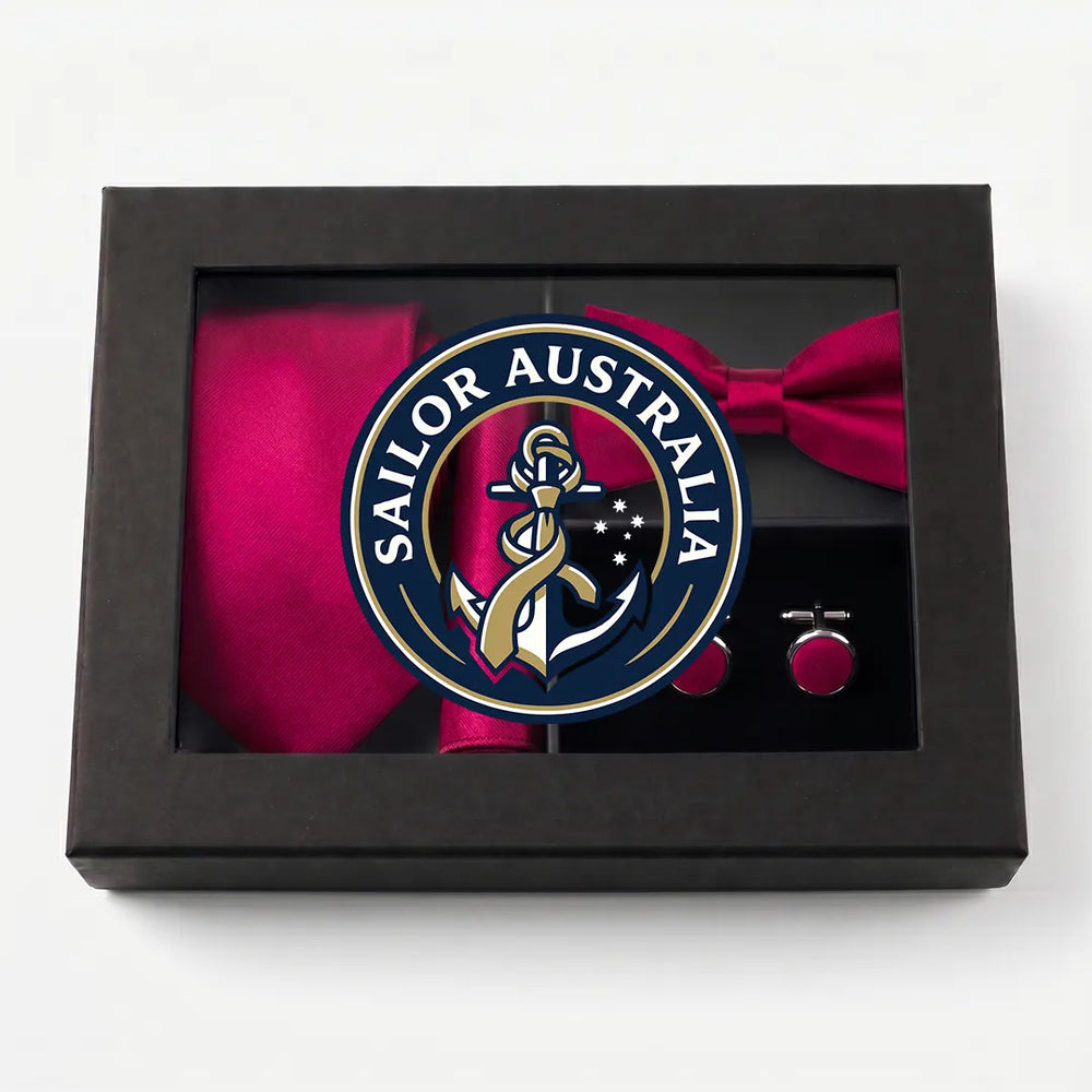 Burgundy Solid Tie Set | Wedding & Formal Accessory Set