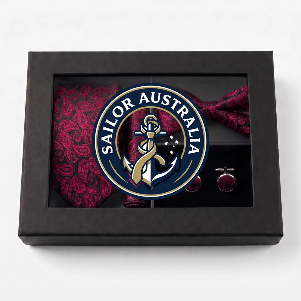 Black & Magenta Paisley Tie Set | Wedding & Formal Accessory Set