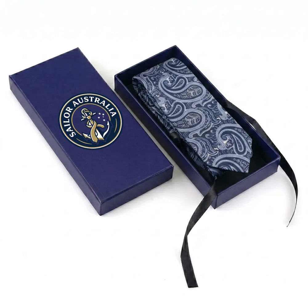 Navy Silk Jacquard Paisley Necktie | Sailor Australia
