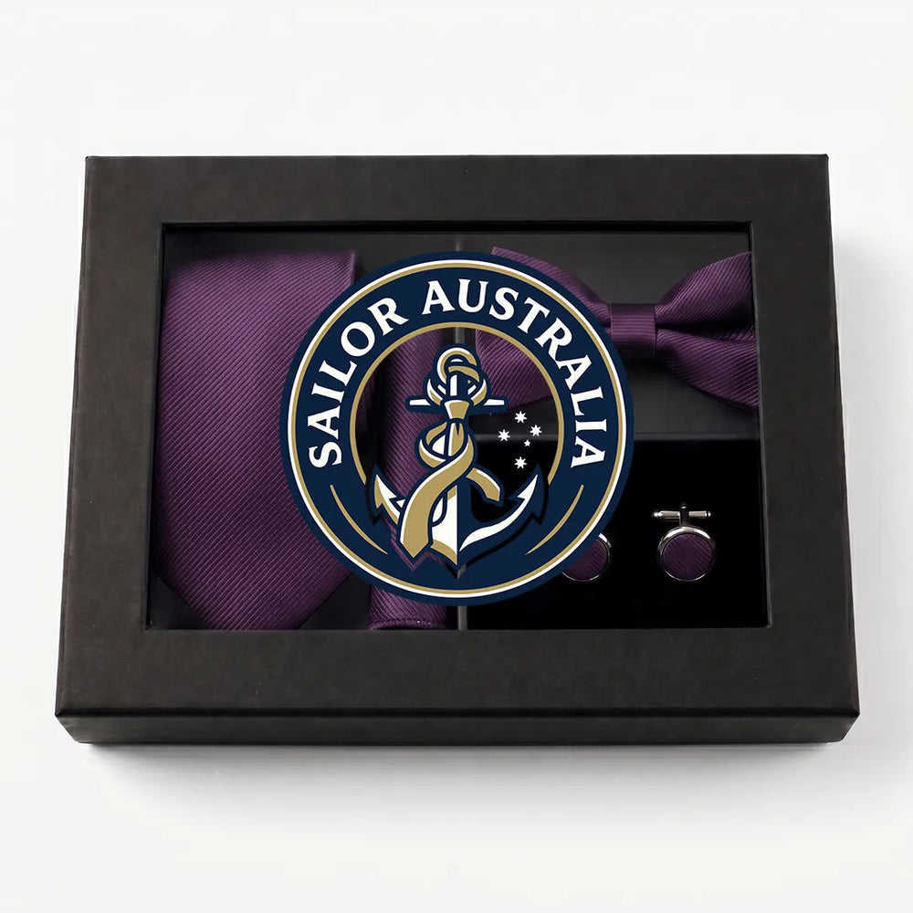 Plum Twill Tie Set | Wedding & Formal Accessory Set