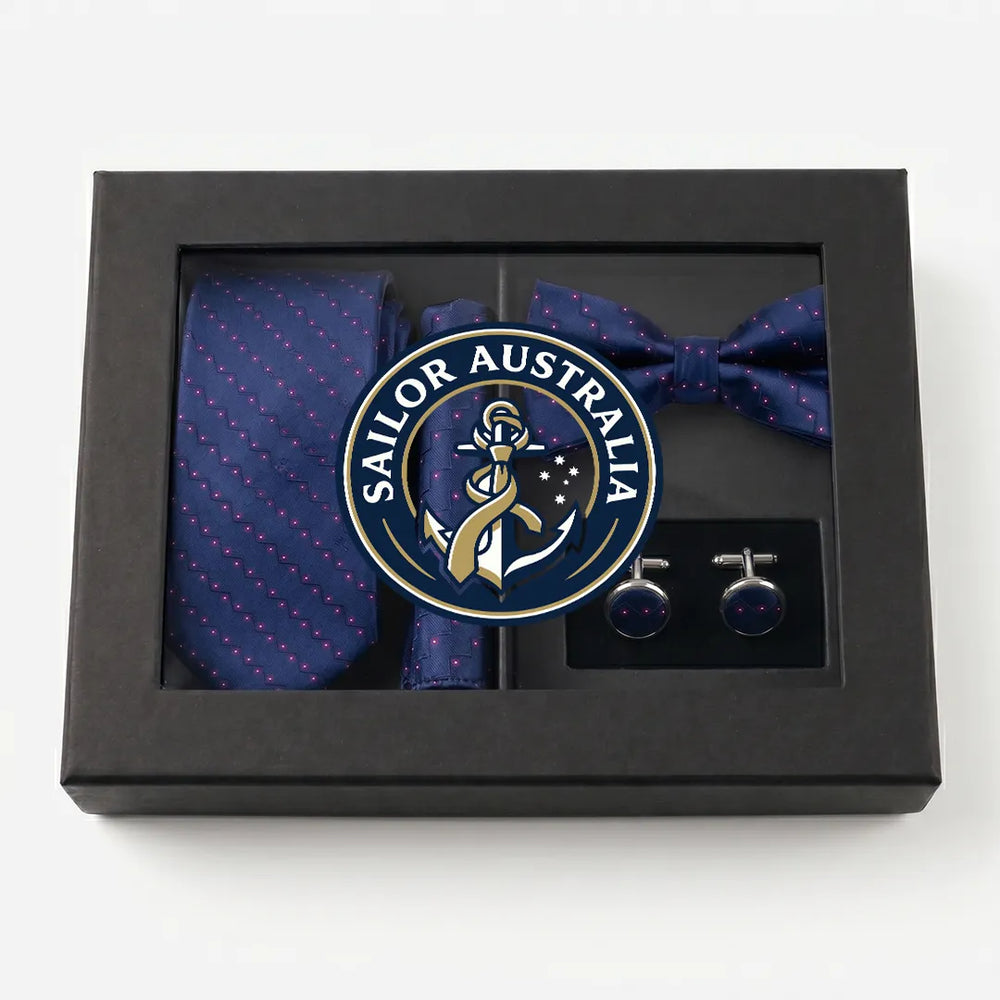 Navy Dot Tie Set | Wedding & Formal Accessory Set