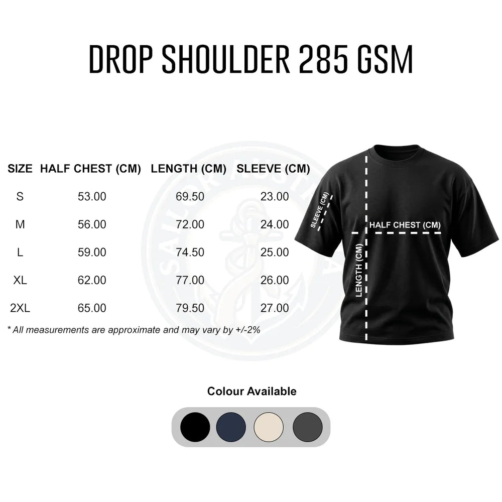 Men's Black Heavyweight Drop Shoulder T-Shirt | 285 GSM