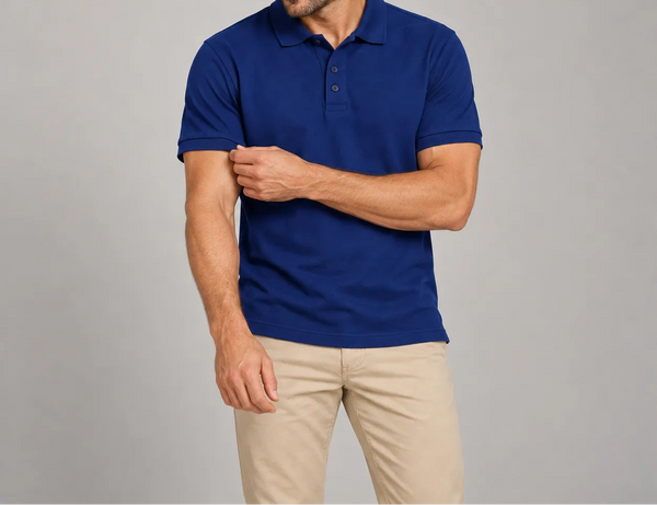 Men's Deep Blue Polo Shirt | 220 GSM Cotton Spandex