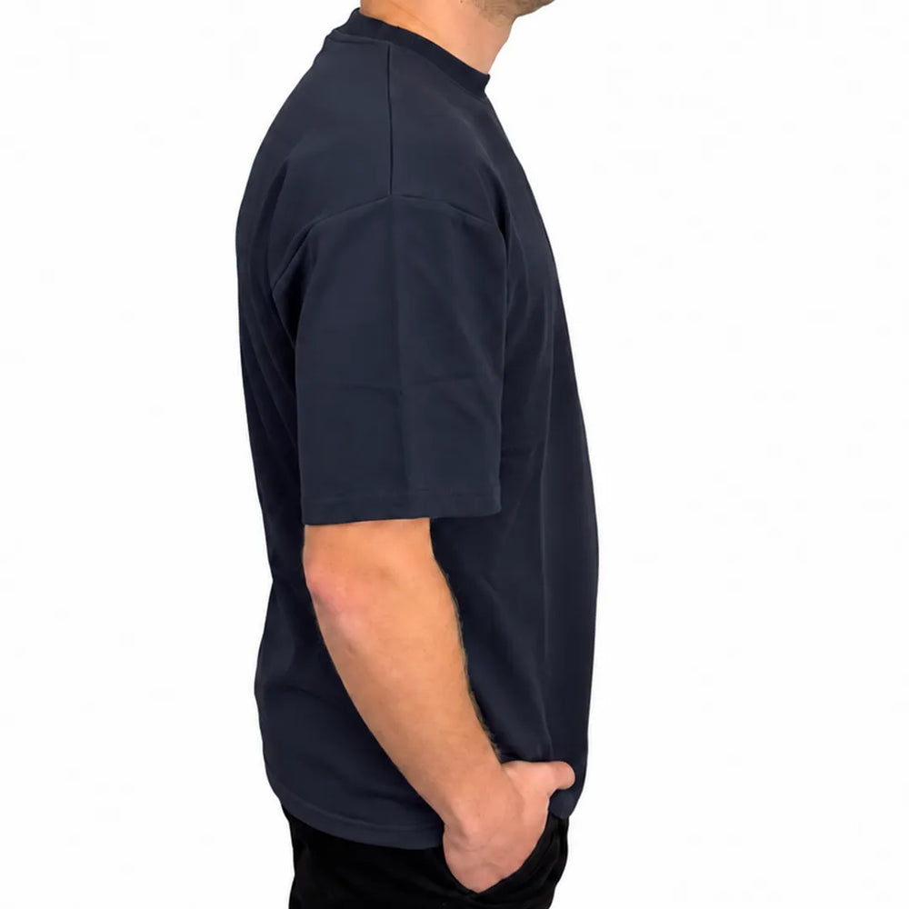 Men's Dark Navy Heavyweight Drop Shoulder T-Shirt | 285 GSM