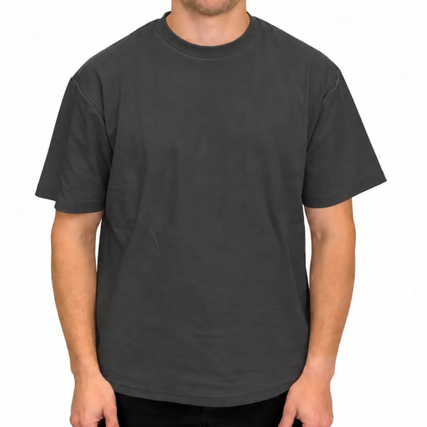 Men's Charcoal Heavyweight Drop Shoulder T-Shirt | 285 GSM