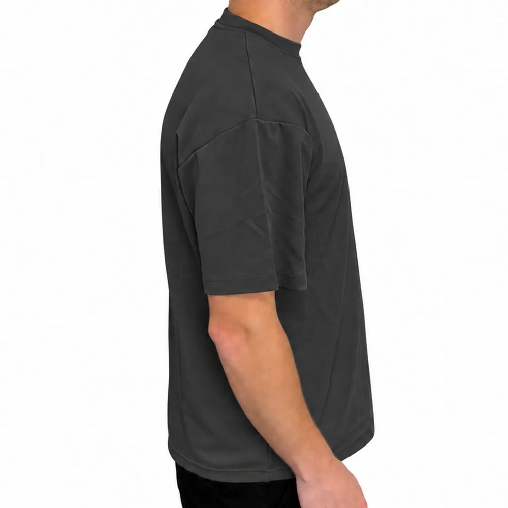 Men's Charcoal Heavyweight Drop Shoulder T-Shirt | 285 GSM