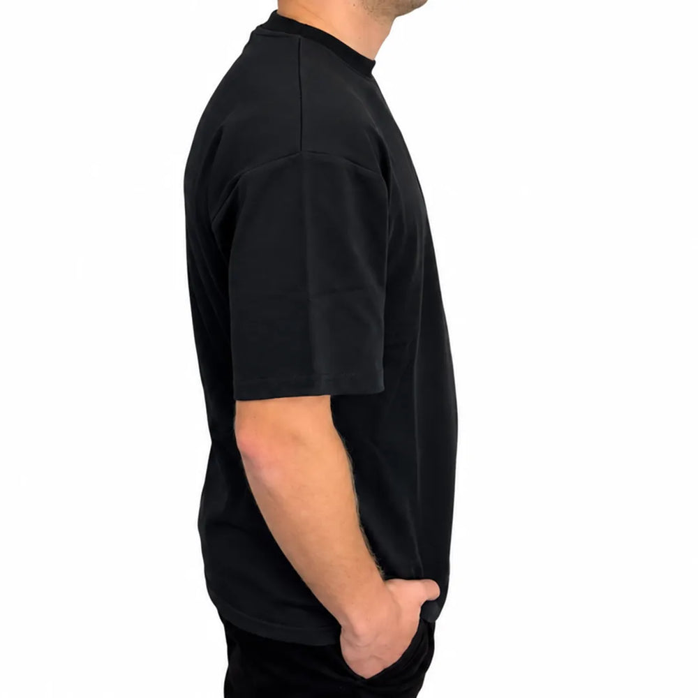 Men's Black Heavyweight Drop Shoulder T-Shirt | 285 GSM